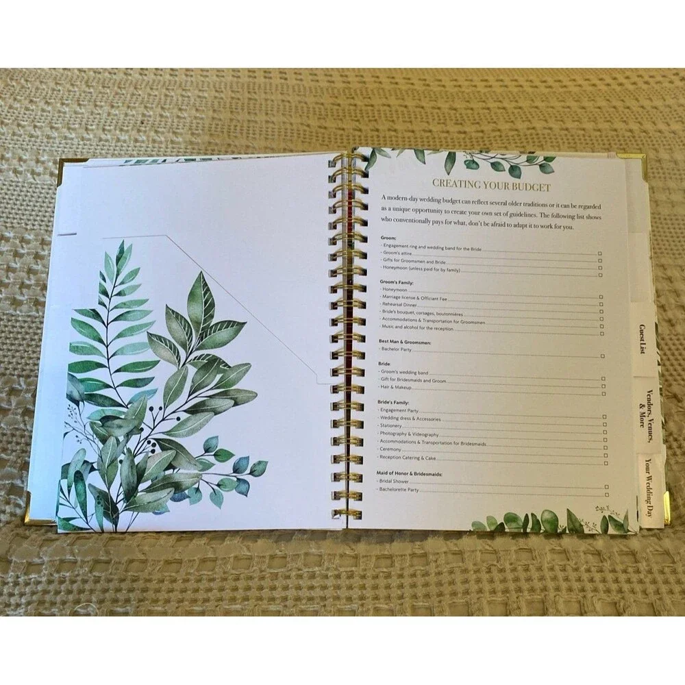 NEW Bridal Wedding Planner Organizer Spiral Binder Shower Gift Elegant Floral‎